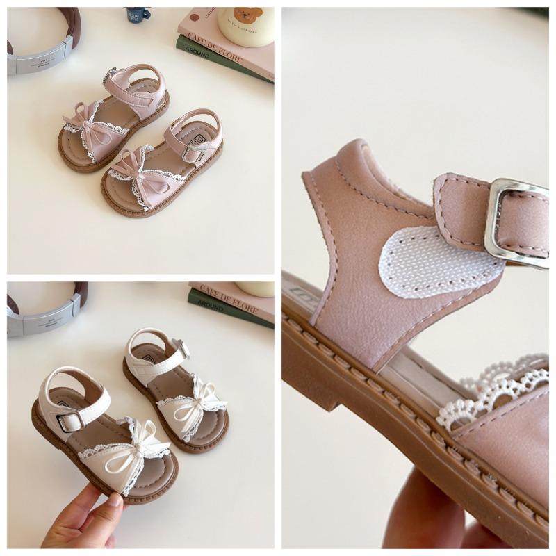 Children Sandals Girls Summer New Fashion Princess Shoe Korean Soft Sole Anti-slippery Versatile Sweet Lace Beach Sandals