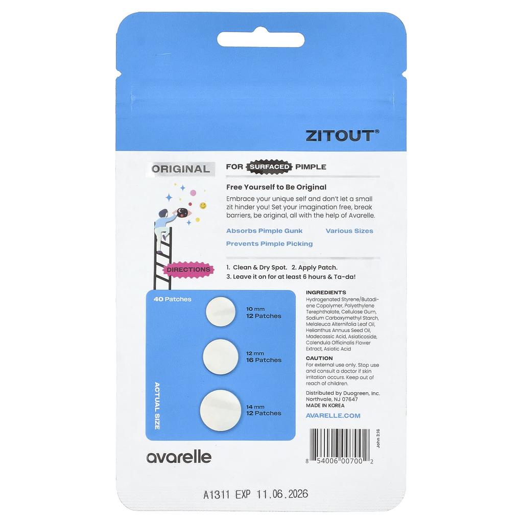 Zitout® Original, 40 Patches