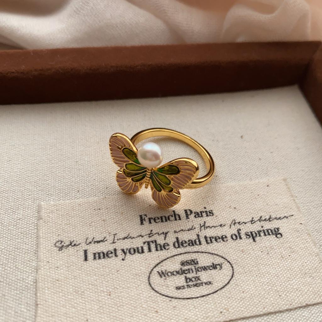 Sweet Pearl Flower Opening Ring, Exquisite Niche Temperament, Index Finger Ring, Light Luxury, High-End Ring Jewelry.