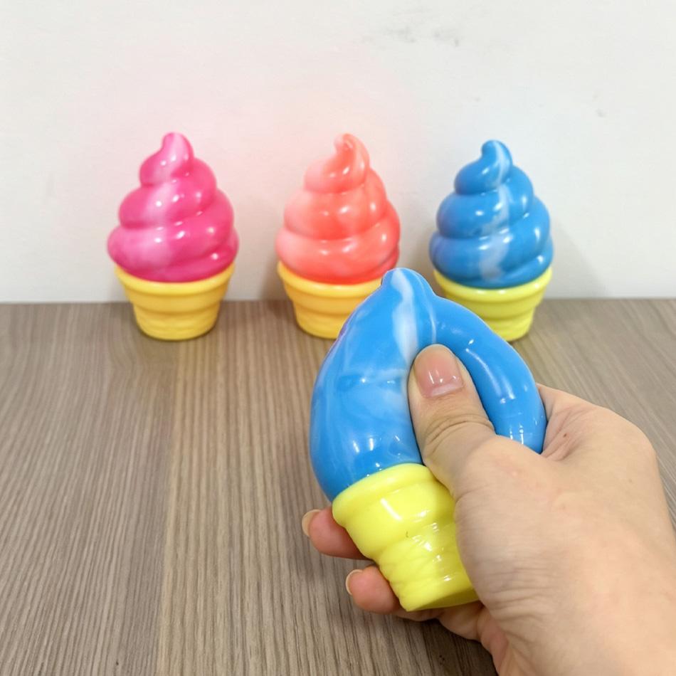 Ice Cream Squeeze Squishy Toy, Stress Relief Fidget Sensory Toy, Anti-Anxiety for Kids, Office Desk Toy for Adults Gift
