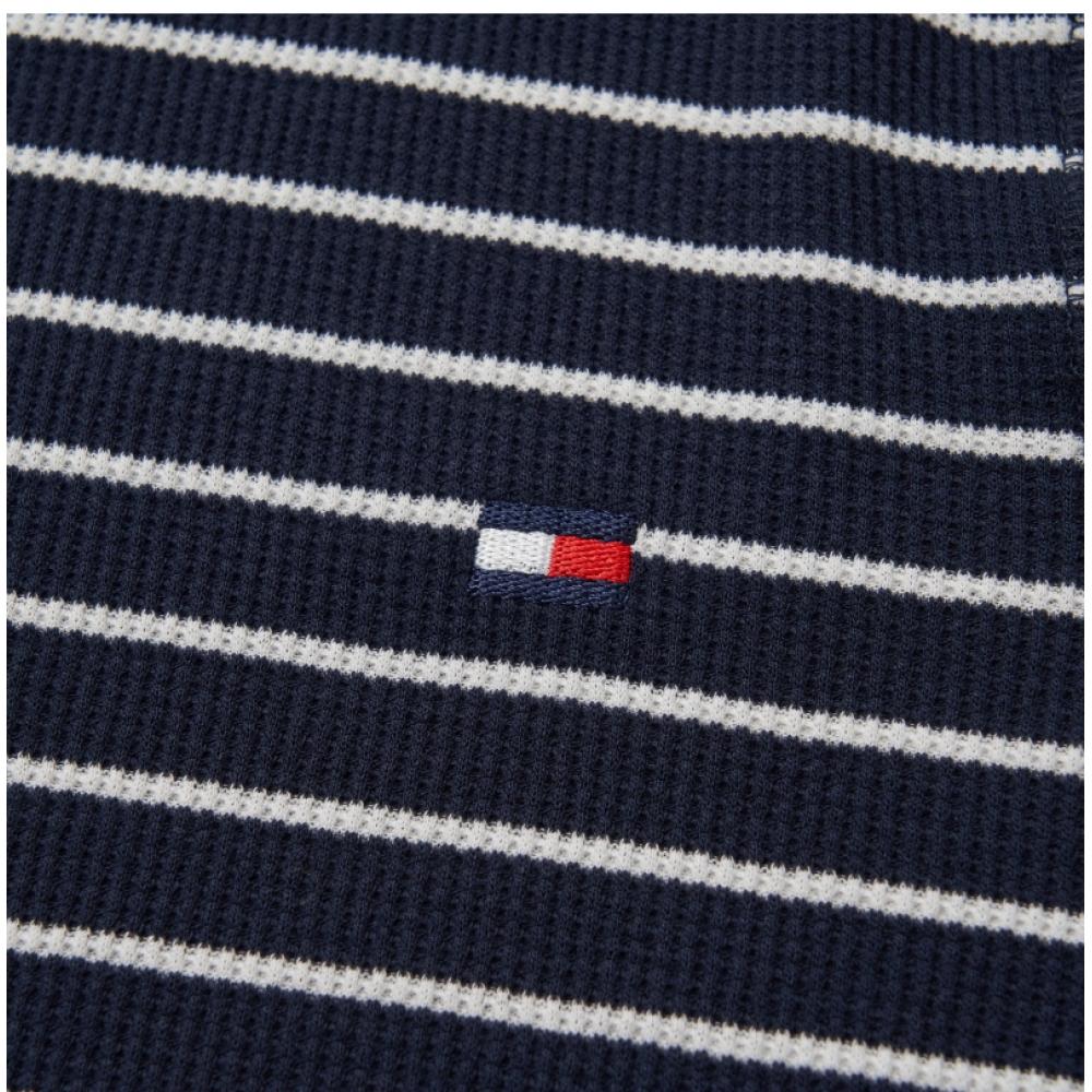 Tommy Hilfiger 09t4224 990 Thermal Stripe Waffle Men S Long Sleeve Tee