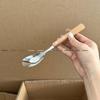 Large Yuanbao Spoon with Japanese 304 Stainless Steel and Solid Wood Handle