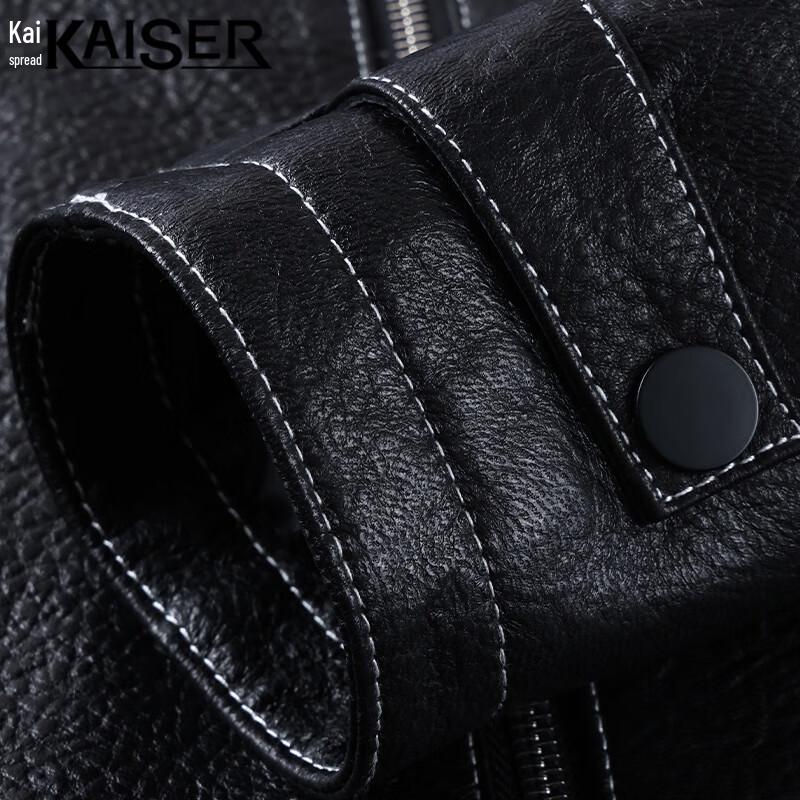 KAISER Men's Hooded Lambskin Leather Jacket