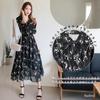 Baobird Floral Print Tunic Dress with Long Short Elastic Chiffon and Flattering and and Stylish for and Everyday Perfect for and Women's Skirt,