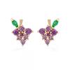 Tropical Fruit Zircon No-Piercing 925 Silver Stud Earrings – Lightweight Luxury Dangles for Women