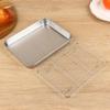 Stainless Steel Baking Pan Tray With Wire Rack Cake Baking Bbq Pan Tray Removable Cooling Rack Oven Cooking Grilling Tool