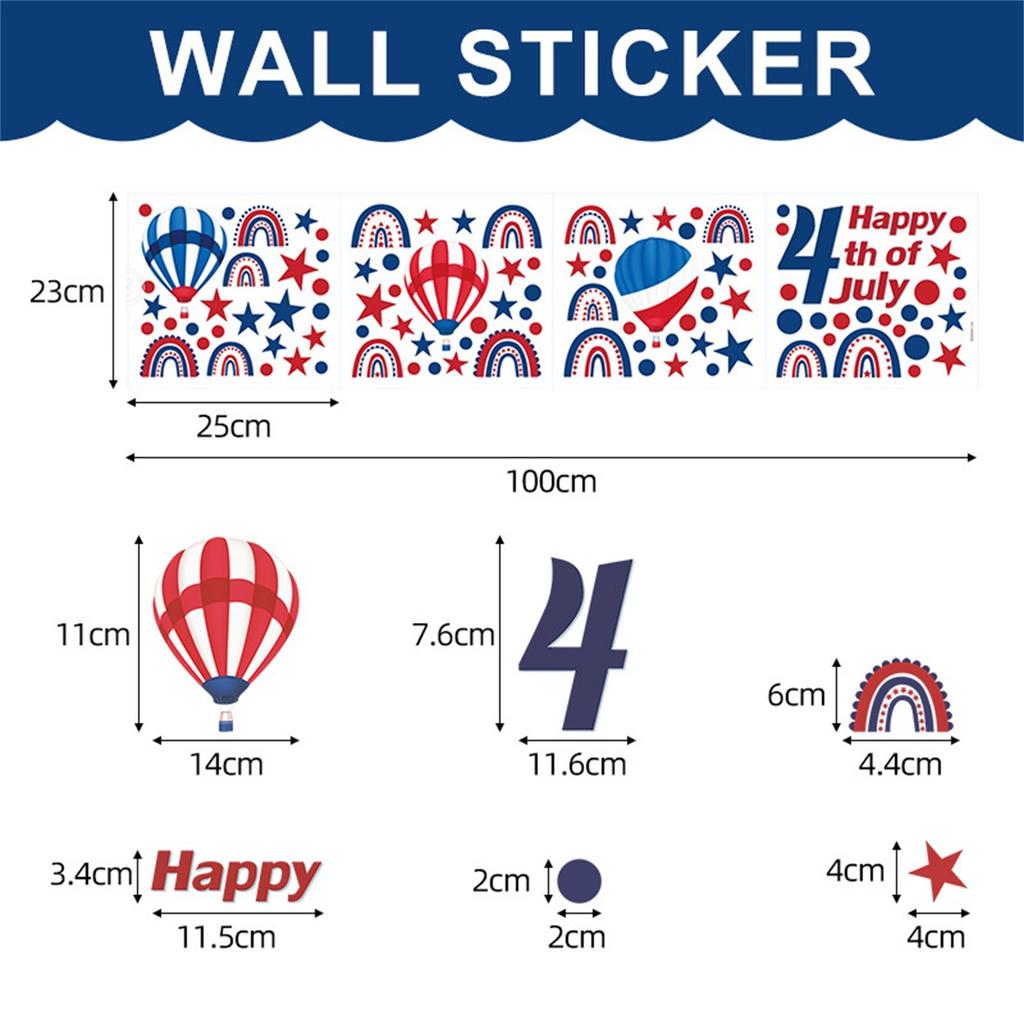 4. Juli Patriotische Fensteraufkleber USA Doppelseitige Fensterkunstaufkleber USA Unabhängigkeit Gedenktag Streifen Stern Feuerwerk Flaggen Dekorationen für Zuhause
