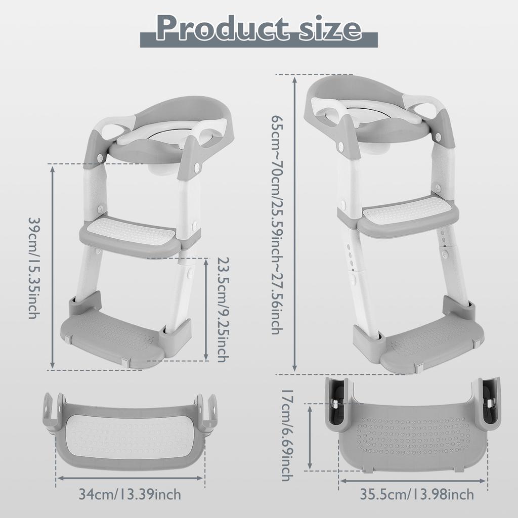 Potty Training Seat Height Adjustable Potty Training Toilet with Nonslip Pad Foldable Toddler Toilet Seat for Toddler Kid Boy