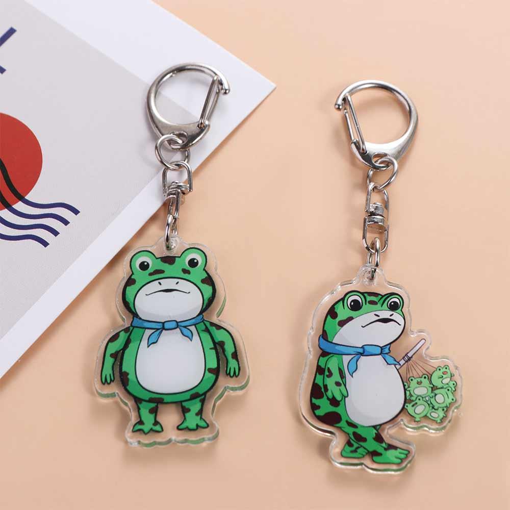 Frog Animal Frog Pendent Cartoon Animal Silent Frog Keychain Frog Acrylic Keychain  Lady Girls Gift