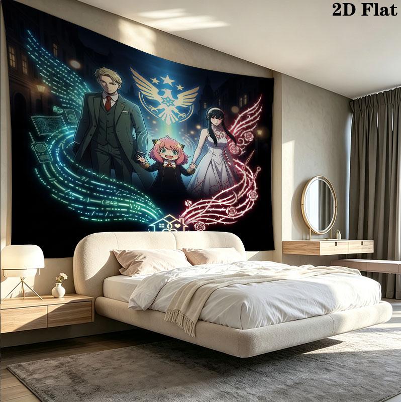 Spy Family Wandteppich Ästhetischer Wandbehang Gedruckter Stoffdecke Dekorative Wandteppiche Für Schlafzimmer Wohnzimmer Heimdekoration