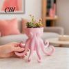 Unique Statue Planter 3D Printed Octopus Vase, Shaped Flowerpot, Creative Pot, Hand-painted Funny Animal for Indoor Outdoor Plants Garden Decorations