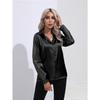 JPNTKY Women's Fashion Casual Solid Color Print Long Sleeve  POLO Neck Blouses & Shirts