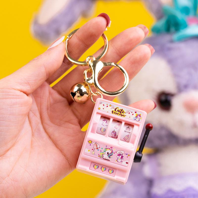 Creative Cartoon Mini Slot Machine Keychain Toy