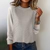 Women's Fashion Casual Solid Color Round Neck Split Hem Raglan Sleeve Long Sleeve Sweater Top