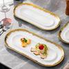 Dairuien Gold-Plated Ceramic Leaf-Shaped Plate