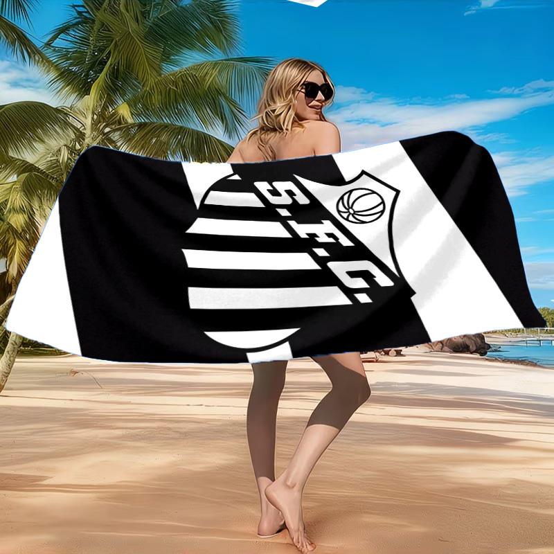 Fc Crest Design Printed Microfiber Beach Towel, Soft And Absorbent, Quick-Dry, Ideal for Summer Travel, Beach Essential, Swimming Pool