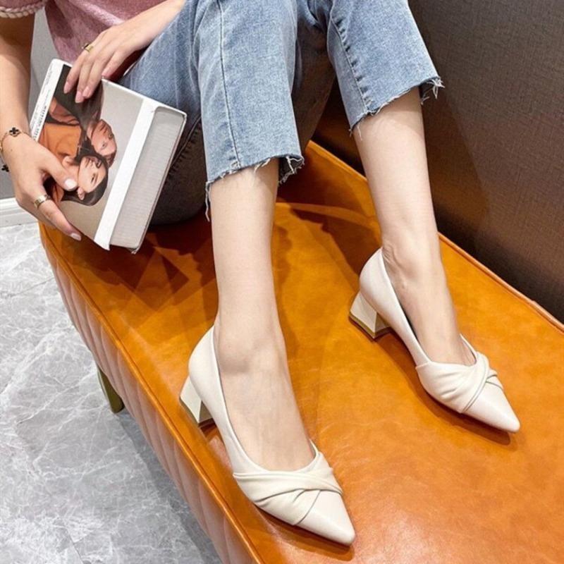 High-heeled Women's Slim-toe Pointed-toe New Style Single Shoes, Casual Shallow-mouthed Women's Shoes