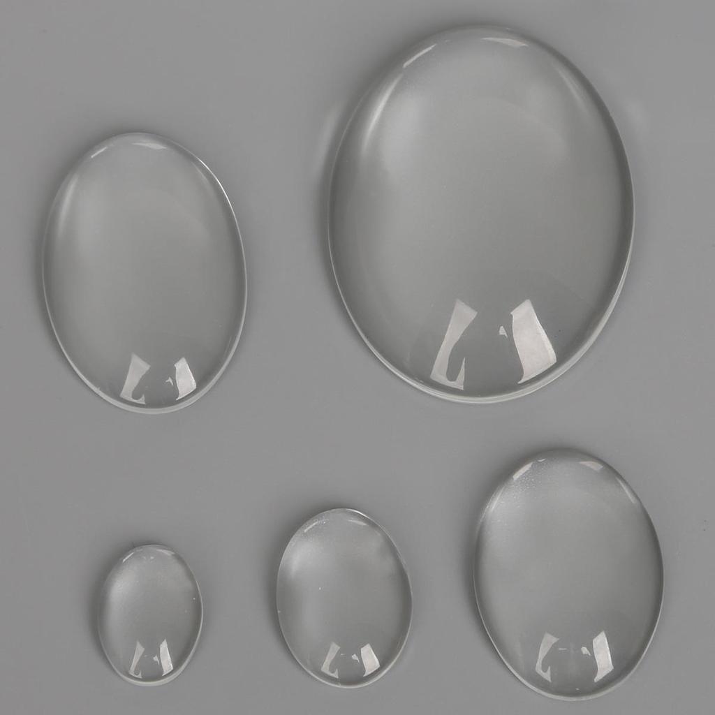 Pick Size Oval Shape Transparent Flat Back Glass Cabochon For Jewelry Decoration Making DIY Rings Materials