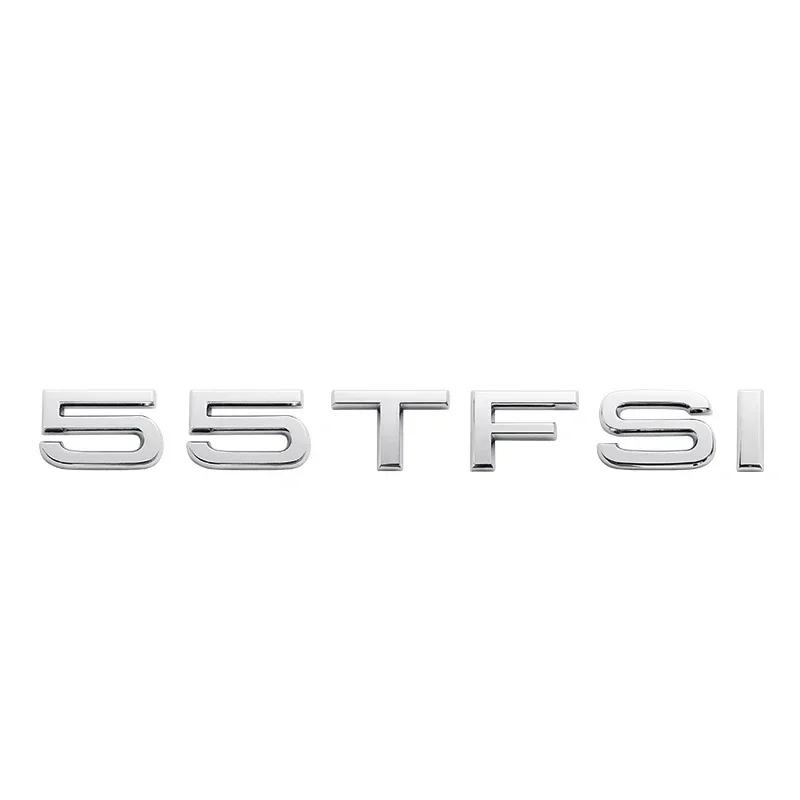 30TFSI 35TFSI 40TFSI 45TFSI 50TFSI 55TFSI Cromo Argento Lettere Emblema Distintivo Logo Baule Auto Adesivo per Audi A4 A5 A6 Q3 Q5 Q7