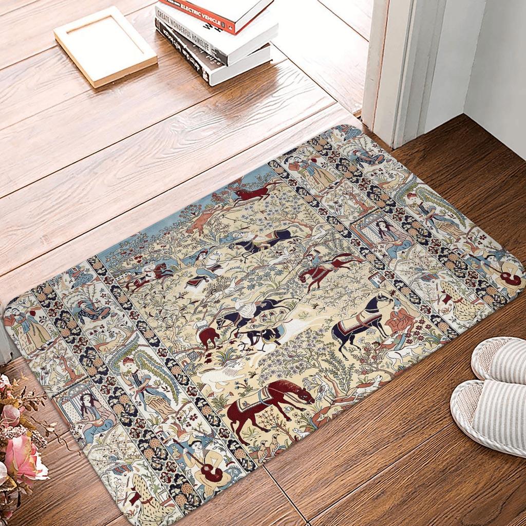 Antique Persian Rug Doormat Anti-Slip Kitchen Bathroom Mat Bedroom Balcony Door Floor Entrance Carpet Rug