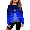 Girls' Hooded Knitted Pullover Round Neck Long Sleeve Top
