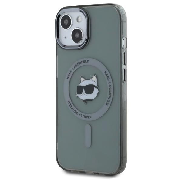 Karl Lagerfeld Klhmp15Shlschk Iphone 15  6.1 Czarny/Black Hardcase Iml Metal Choupette Head Magsafe
