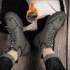 Mens Classic Winter Men's Boots Real Leather Plush Warm Men's Snow Boots Waterproof Outdoor Roman Men Work Boots Men Motorcycle Boots