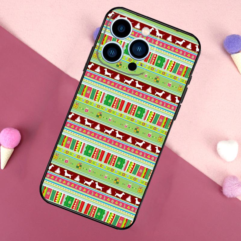 Dachshunds Christmas Sweater Pattern Phone Case For iPhone 16 15 13 12 11 14 Pro Max Mini X XR XS 14 Plus Cover