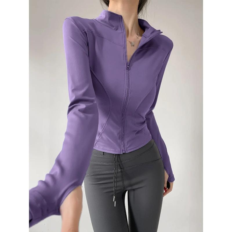Sun Quick Drying Sports Coat Women's Tight Yoga Jacket Long Sleeve Zipper Jacket Running Fitness Women's Jacket