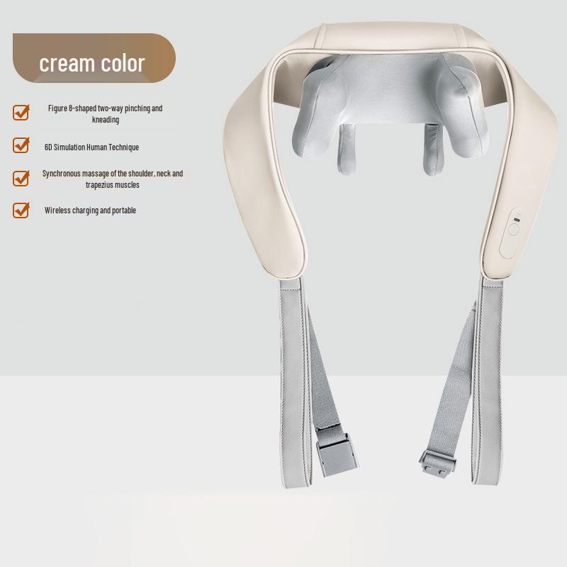 

Trapezius Cervical Massager: Multifunctional Neck & Shoulder Kneading Massager with Heat грязно-белый