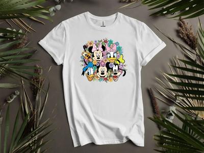 Comfort Colors Floral Mickey And Friends Hoodie Tshirt Men Women Unisex AD157