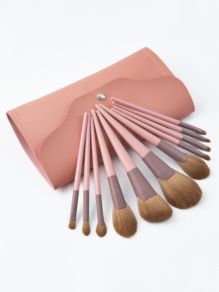 11pieces Pink Makeup Brush Set Essential Cosmetic Tools High Quality Synthetic Hair Foundation Powder Eye Cosmetic Brushes