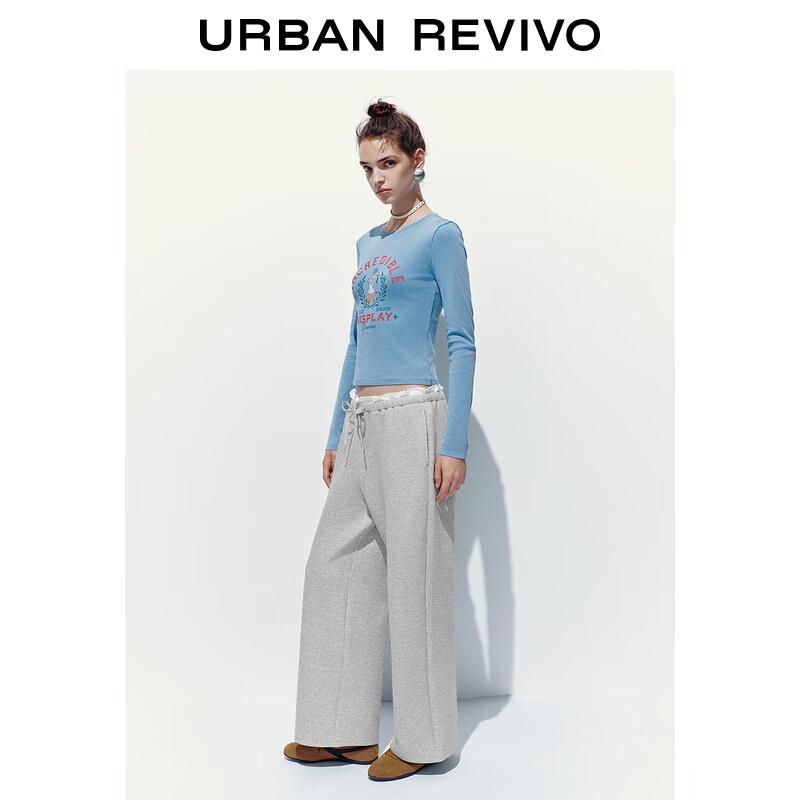 UR Women's Casual Color-block Wide-leg Pants