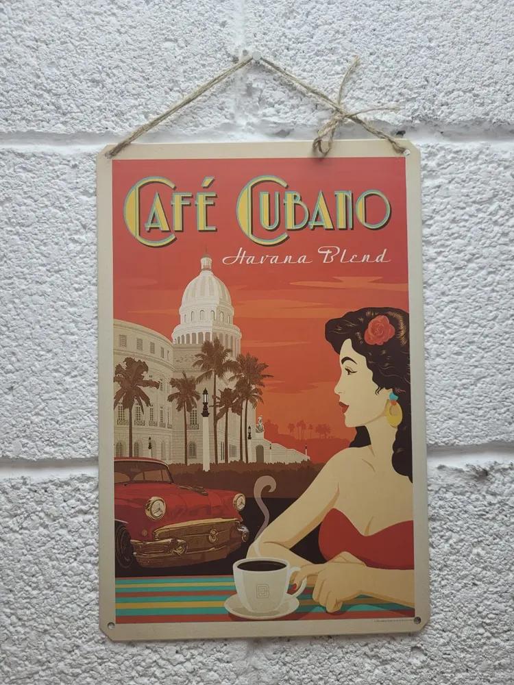 Coffee Lovers Metal Wall Art, Vintage Kitchen Cafe Poster Decor