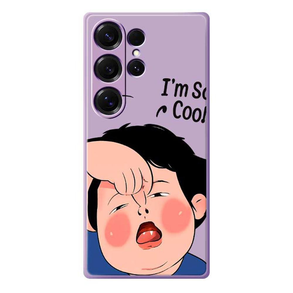 For Samsung Galaxy S25 Ultra Case Make Faces Kid Pattern Printing Straight Edge TPU Phone Back Cover