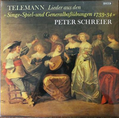 LP Record GEORG PHILIPP TELEMANN - PETER SCHR - Lieder Aus Den ?Singe-Spiel-Und Gen SXL21170B Decca Germany Classical Used