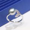 Adjustable Mermaid Ring with Near Round Freshwater Pearl - Strong Luster, Light Luxury, Versatile, Fashionable Jewelry.
