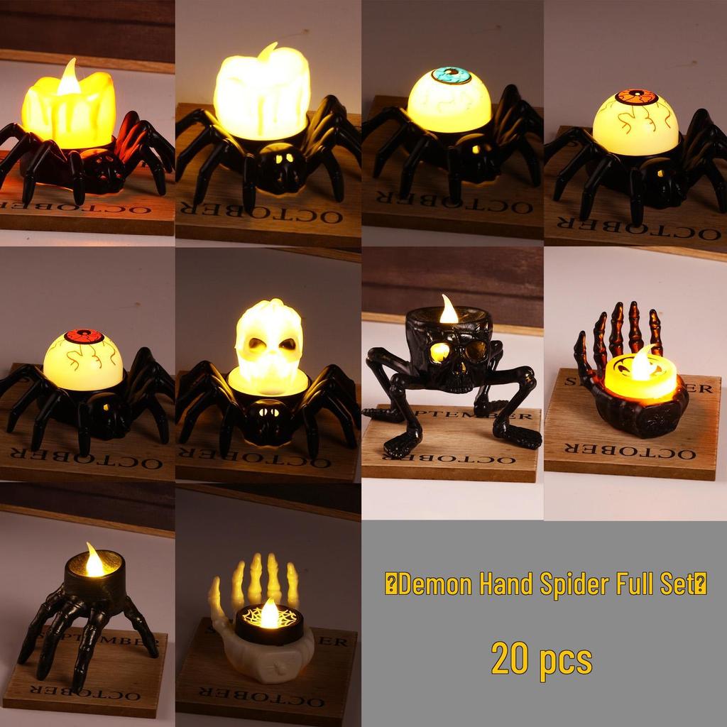 Children's Luminous Halloween Lantern: Pumpkin, Spider, and Skeleton Candle Decoration