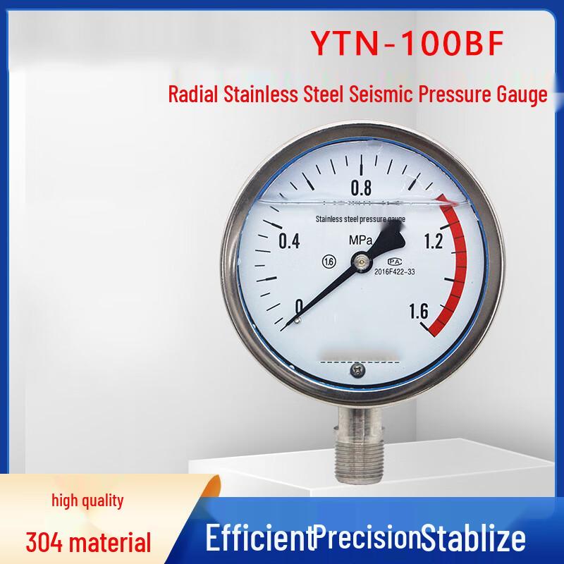 Shuang'an 304 Stainless Steel Shock-Resistant Pressure Gauge