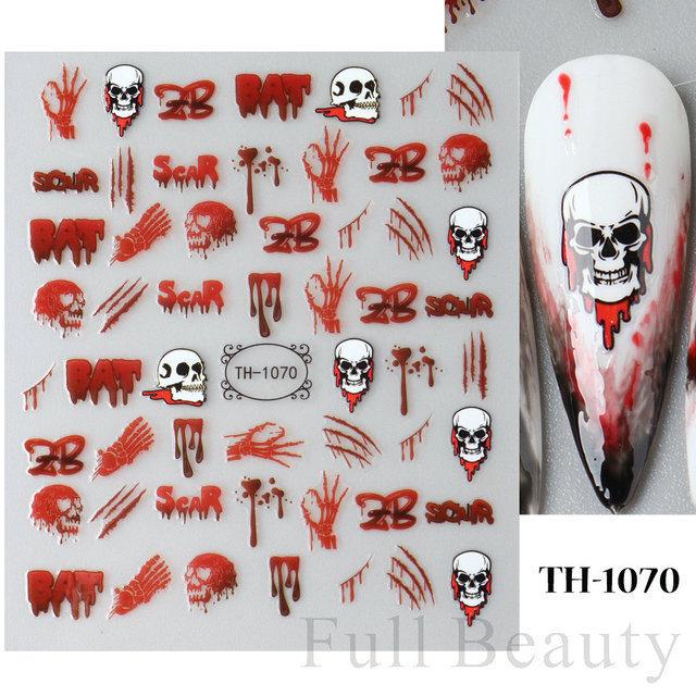 Nail Art Sticker Diablo Series European And American Halloween Laser Spider Scorpion Thin Fortitude Back Glue Nail Sticker
