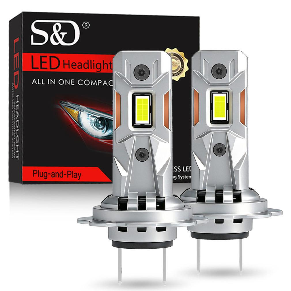 2Pcs 40000LM H4 H7 LED Headlight Bulbs Wireless Turbo H11 LED H8 9005 HB3 9006 HB4 100W Car Fog Light Hi Lo Beam Headlamp Auto Plug&Play Lamp 6000K
