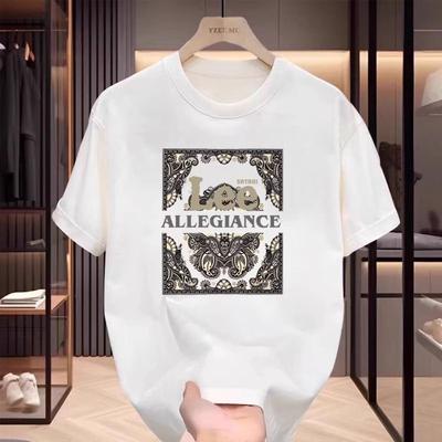 2025 Fashion Brand Handsome Cashew Pattern Short Sleeve T-shirt Summer Comfortable Casual Korean Version Trend Slim Short Sleeve