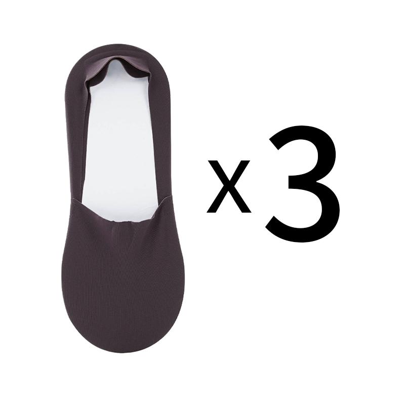 3 Pairs of Summer Breathable Invisible Boat Socks Non-slip Men's Ice Seamless Silicone Low Cut Short Invisible Socks