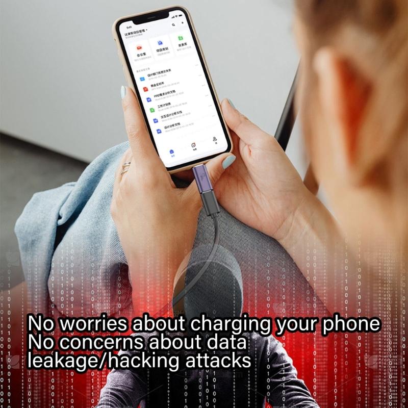 Portable USB Type C Data Blocking Charging Prevents Hacking Aluminum Housing Universal Compatibility for Phones Devices