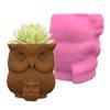 Mother and Son Cat Owl Silicone Mold Flower Epoxy Resin Casting Mold Succulent Vase Cement Mold Candle Holder Mold
