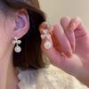 French Flower Pearl Earrings Elegant Irregular Drop Earrings Temperament Charm Earrings Vacation Party Jewelry For Women