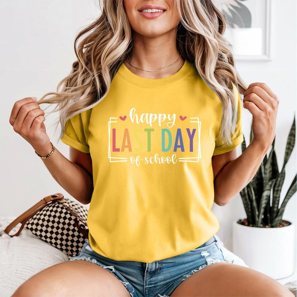Happy Last Day Of School Retro Unisexs T Shirt Teacher Student End Of Year Tee