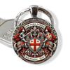 1Pcs Red Cross Pendant Templar Keychain Army Crusade Solomon Freemason Symbol Glass Gem Metal Key Ring Holder Jewelry Gifts