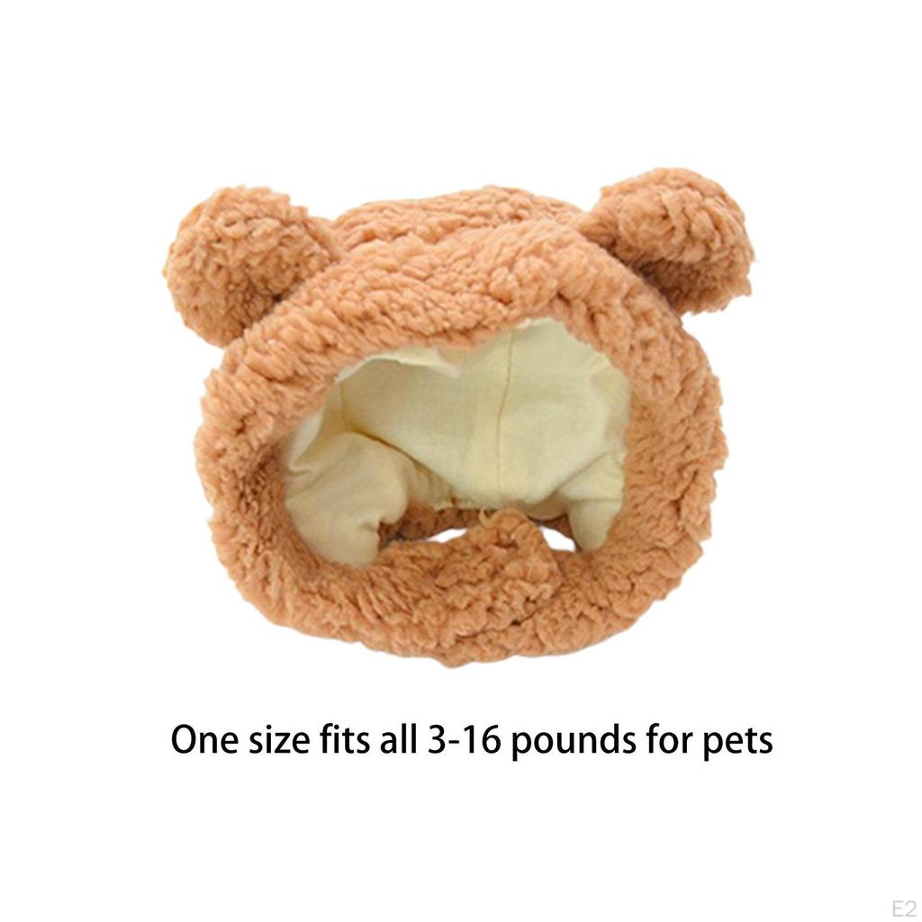 Pălărie de iarnă pentru animale de companie, costum de pisică, hanorac cald cu urechi de urs, cățeluș pentru câini de talie mică