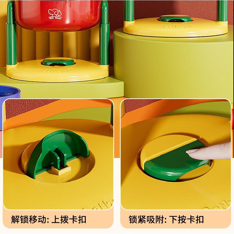 Elevated Adjustable Pet Bowl for Dogs Cats Anti-Slip Raised Food Water Bowl Protect Neck Universal Pet Feeder No-Tip Design